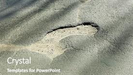  Presentation with road quality - Slide deck having bad quality road with potholes background and a gray colored foreground