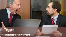  Presentation with angry - Audience pleasing slides consisting of bad result - angry businessman shouting backdrop and a tawny brown colored foreground