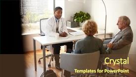  Presentation with senior couple - PPT theme having bad result - senior couple having consultation background and a tawny brown colored foreground