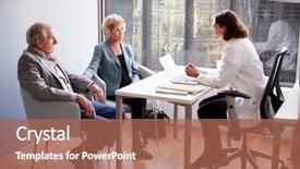  Presentation with worried female chlamydia - Audience pleasing slide deck consisting of bad result - worried senior couple having consultation backdrop and a coral colored foreground