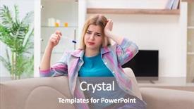  Presentation with pregnancy - PPT theme featuring bad result - young woman finding background and a coral colored foreground