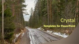  Presentation with forest road - Slide deck featuring bad-road-with-mud-crossing background and a tawny brown colored foreground