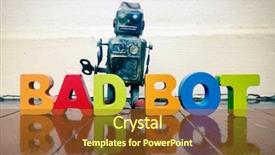  Presentation with robot - PPT layouts featuring bad robot with word bad background and a tawny brown colored foreground