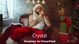  Presentation with cigar - Colorful presentation enhanced with bad-santa-claus-smoking-cigar backdrop and a wine colored foreground