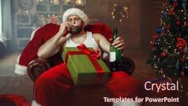  Presentation with drugs alcohol - Slide set enhanced with bad-santa-claus-takes-drugs background and a wine colored foreground