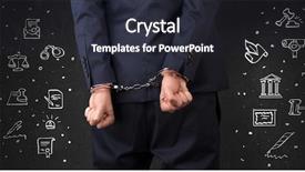  Presentation with handcuffed - Beautiful theme featuring bad situation - chalk drawn courthouse symbols backdrop and a  colored foreground