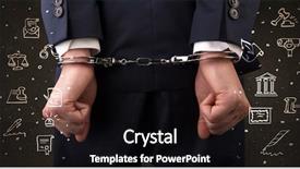  Presentation with handcuffed - Amazing PPT layouts having bad situation - chalk drawn courthouse symbols backdrop and a  colored foreground