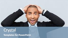  Presentation with wind energy close up portrait - Slide deck featuring bad situation - close-up portrait of unhappy upset background and a teal colored foreground