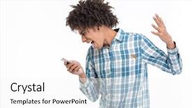  Presentation with american universities - Slide deck having bad situation - portrait of afro american man background and a  colored foreground