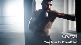  Presentation with spirit - Cool new PPT theme with bad spirit - boxer preparing for a hard backdrop and a dark gray colored foreground