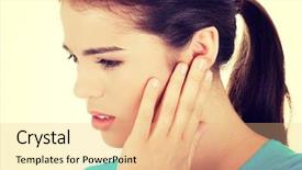  Presentation with strong - Presentation design consisting of bad teeth - portrait of woman having strong background and a coral colored foreground