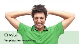  Presentation with slam dunk going - PPT layouts featuring bad teeth - young man going crazy because background and a  colored foreground