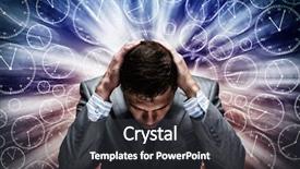  Presentation with depressed - Beautiful PPT layouts featuring bad times - depressed tired businessman with hands backdrop and a dark gray colored foreground