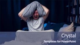  Presentation with insomnia - Presentation theme with bad times - portrait of man with insomnia background and a ocean colored foreground