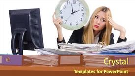  Presentation with working woman - PPT layouts having bad times - woman businesswoman working isolated background and a tawny brown colored foreground