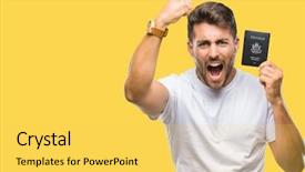  Presentation with united states treasury and tax - Beautiful presentation featuring bad usa - young handsome man holding passport backdrop and a  colored foreground