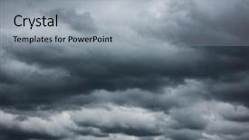  Presentation with bad weather - Amazing PPT theme having bad weather - heavy rain clouds backdrop and a light gray colored foreground