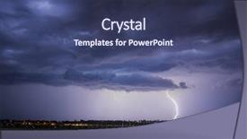  Presentation with weather storm - Audience pleasing PPT theme consisting of bad weather - lightning storm with heavy storm backdrop and a ocean colored foreground