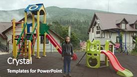  Presentation with bad weather - Slide set having bad weather and fresh air background and a tawny brown colored foreground