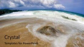  Presentation with sea weather - Presentation having bad weather around tropical beach andaman sea phuket island kingdom thailand background and a coral colored foreground