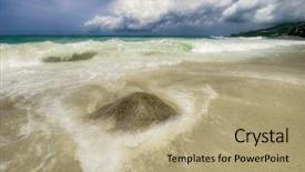  Presentation with sea weather - Beautiful theme featuring bad weather around tropical beach andaman sea phuket island kingdom thailand backdrop and a coral colored foreground