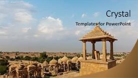  Presentation with jodhpur - Cool new theme with bada bagh jodhpur rajasthan india backdrop and a light blue colored foreground