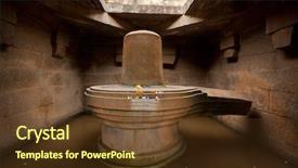  Presentation with hampi - Beautiful slide deck featuring badavi linga badavlinga - monolithic shiva backdrop and a tawny brown colored foreground