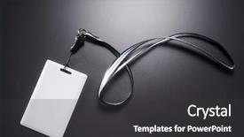  Presentation with electronic card - Presentation theme consisting of badge - electronic door exccess card background and a dark gray colored foreground