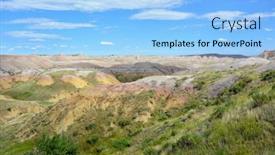  Presentation with example - Presentation featuring badlands-national-park-landscape background and a light blue colored foreground