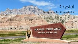  Presentation with dakota - PPT theme having badlands-national-park-south-dakota background and a light blue colored foreground