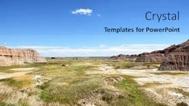  Presentation with park - Beautiful presentation theme featuring badlands-national-park-the-park backdrop and a light blue colored foreground
