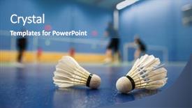  Presentation with badminton - Slide deck with badminton - badminton courts with players background and a teal colored foreground