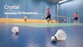  Presentation with badminton - Theme consisting of badminton - badminton courts with players background and a teal colored foreground