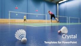  Presentation with badminton - Colorful presentation enhanced with badminton - badminton courts with players backdrop and a ocean colored foreground