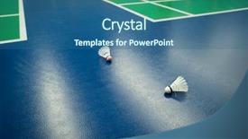  Presentation with badminton - Slide deck with badminton - badminton courts with two background and a ocean colored foreground