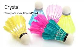  Presentation with bright white - Audience pleasing presentation theme consisting of badminton courts - bright shuttlecocks isolated on white backdrop and a white colored foreground