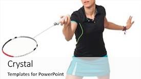  Presentation with badminton - Slide deck consisting of badminton player in action isolated background and a white colored foreground