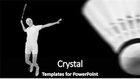  Presentation with badminton - Cool new presentation design with badminton player playing badminton on white background backdrop and a black colored foreground