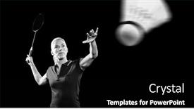 Presentation with badminton - Presentation enhanced with badminton player playing badminton on black background background and a black colored foreground