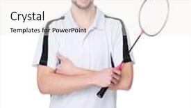  Presentation with badminton - Slides having badminton player background and a sky blue colored foreground
