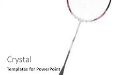  Presentation with white badminton shuttlecock - Presentation design consisting of badminton-racket-and-feather-shuttlecock background and a white colored foreground
