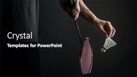  Presentation with badminton - Audience pleasing slide set consisting of badminton-racket-and-shuttlecock-before backdrop and a black colored foreground