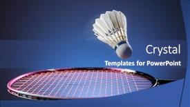  Presentation with badminton - Slide deck enhanced with badminton-racket-and-shuttlecock-closeup background and a ocean colored foreground