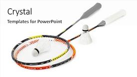  Presentation with white badminton shuttlecock - Amazing presentation having badminton racket and shuttlecock isolated backdrop and a white colored foreground