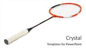  Presentation with badminton - Audience pleasing PPT layouts consisting of badminton racket isolated on white backdrop and a white colored foreground