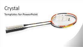  Presentation with badminton - Audience pleasing slide deck consisting of badminton rackets and feather shuttlecocks backdrop and a white colored foreground