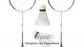  Presentation with badminton - Slide set featuring badminton rackets and feather shuttlecocks background and a white colored foreground