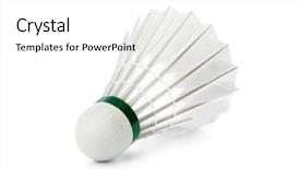  Presentation with white badminton shuttlecock - Cool new presentation design with badminton shuttlecock isolated on white backdrop and a white colored foreground