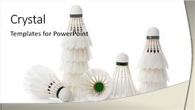  Presentation with white badminton shuttlecock - Presentation theme having badminton shuttlecock isolated on white background and a white colored foreground