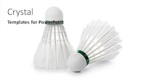 Presentation with white badminton shuttlecock - Presentation theme enhanced with badminton-shuttlecock-isolated-on-white background and a white colored foreground